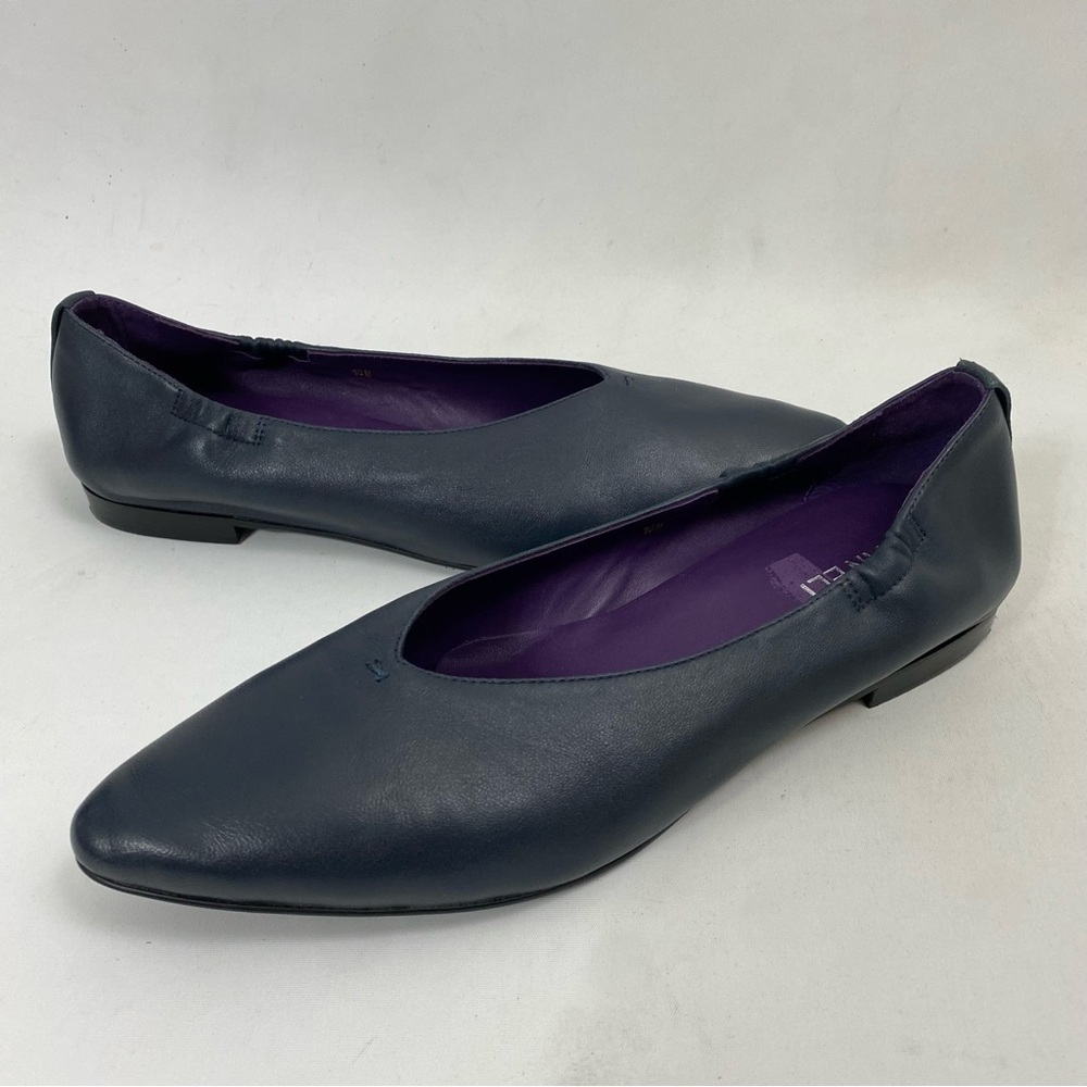 VANELI Blue Leather Ballet Flat Slip On Women Shoes 10 M Casual Dress - Picture 9 of 12